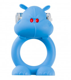 Голубое виброкольцо на пенис Happy Hippo Голубое виброкольцо на пенис Happy Hippo