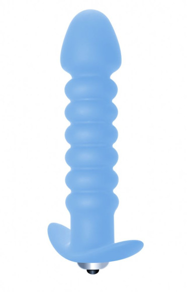 Голубая анальная вибропробка Twisted Anal Plug - 13 см. Голубая анальная вибропробка Twisted Anal Plug - 13 см.