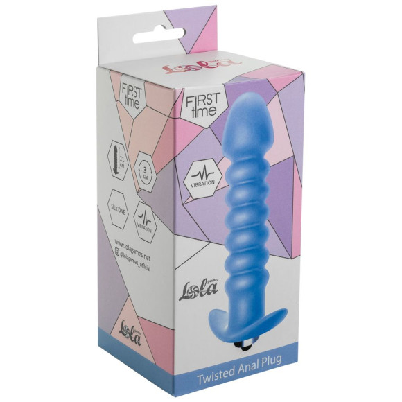 Голубая анальная вибропробка Twisted Anal Plug - 13 см. Голубая анальная вибропробка Twisted Anal Plug - 13 см.