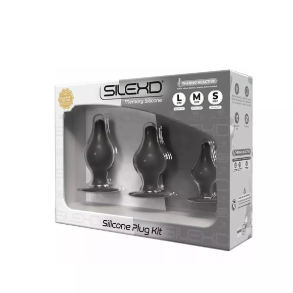 Набор из 3 черных анальных втулок SILEXD Silicone Plug Kit Model 2 Набор из 3 черных анальных втулок SILEXD Silicone Plug Kit Model 2