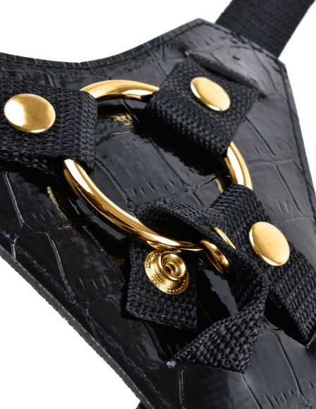 Чёрный с золотом женский страпон Designer Strap-On Чёрный с золотом женский страпон Designer Strap-On