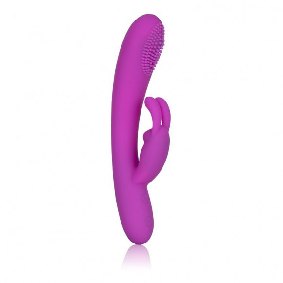 Фиолетовый вибромассажер Embrace Massaging Rabbit с щёточкой на головке Фиолетовый вибромассажер Embrace Massaging Rabbit с щёточкой на головке