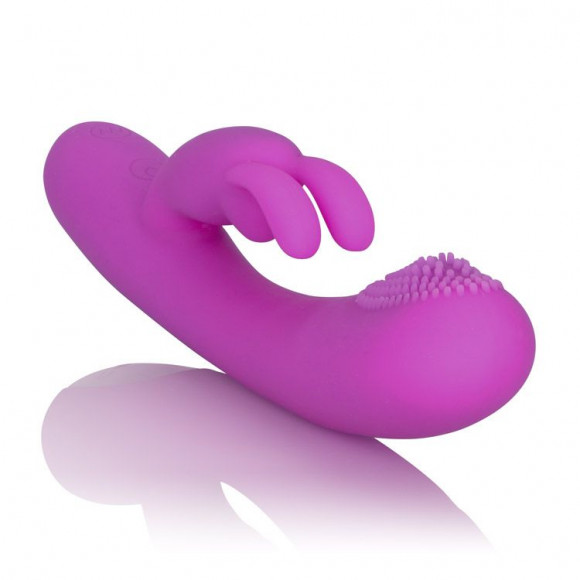 Фиолетовый вибромассажер Embrace Massaging Rabbit с щёточкой на головке Фиолетовый вибромассажер Embrace Massaging Rabbit с щёточкой на головке