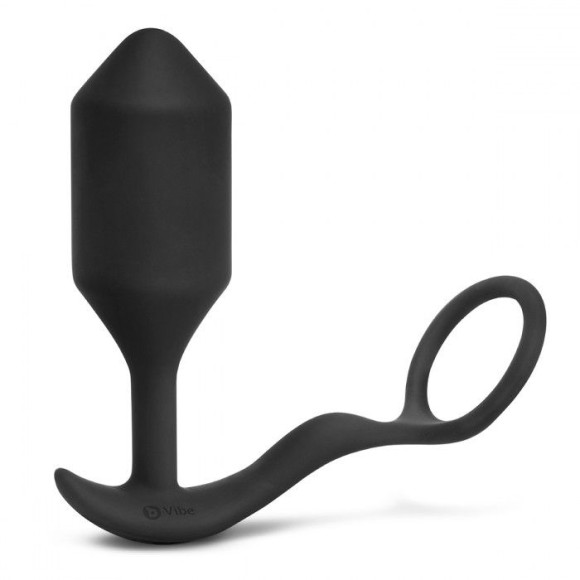 Черная анальная вибропробка с эрекционным кольцом Vibrating Snug & Tug XL Черная анальная вибропробка с эрекционным кольцом Vibrating Snug & Tug XL
