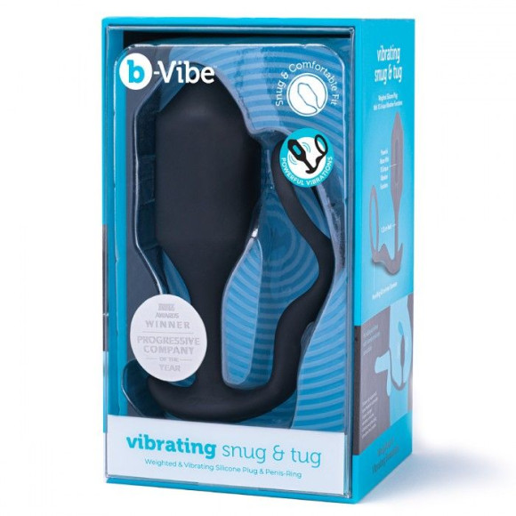 Черная анальная вибропробка с эрекционным кольцом Vibrating Snug & Tug XL Черная анальная вибропробка с эрекционным кольцом Vibrating Snug & Tug XL