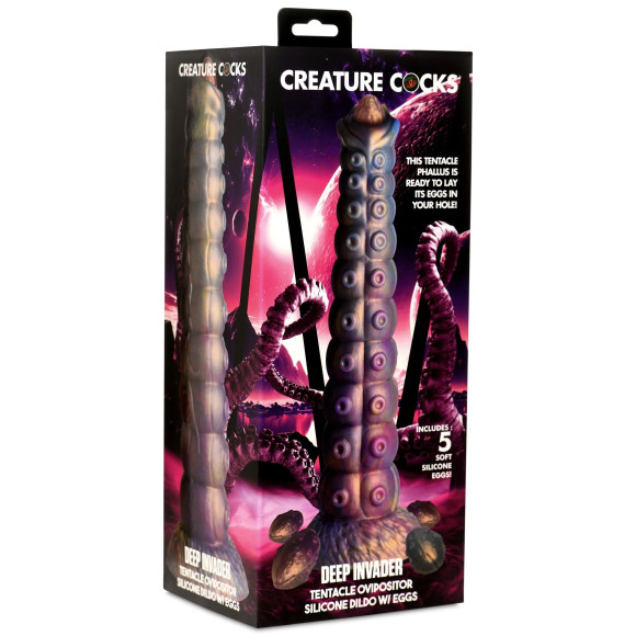 Фантазийный фаллоимитатор Deep Invader Tentacle Ovipositor Silicone Dildo with Eggs - 22,9 см. Фантазийный фаллоимитатор Deep Invader Tentacle Ovipositor Silicone Dildo with Eggs - 22,9 см.