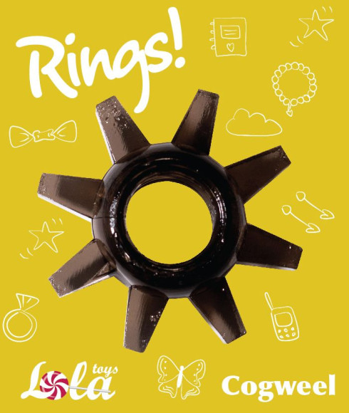 Чёрное эрекционное кольцо Rings Cogweel Чёрное эрекционное кольцо Rings Cogweel