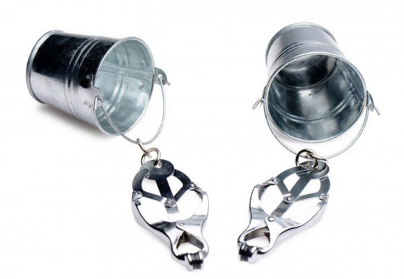 Зажимы на соски с ведрами под грузы Jugs Nipple Clamps with Buckets Зажимы на соски с ведрами под грузы Jugs Nipple Clamps with Buckets