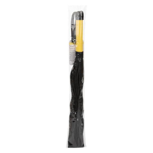 Черная плеть с желтой рукоятью Boundless Flogger - 69,25 см. Черная плеть с желтой рукоятью Boundless Flogger - 69,25 см.