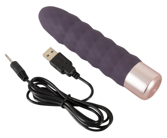 Фиолетовый мини-вибратор Elegant Diamond Vibe - 15 см. Фиолетовый мини-вибратор Elegant Diamond Vibe - 15 см.