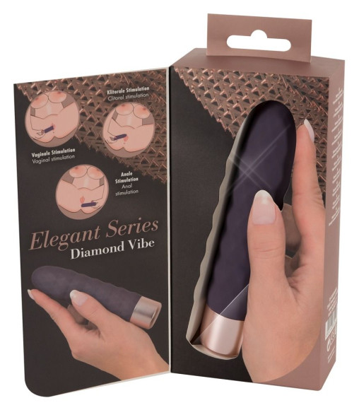Фиолетовый мини-вибратор Elegant Diamond Vibe - 15 см. Фиолетовый мини-вибратор Elegant Diamond Vibe - 15 см.