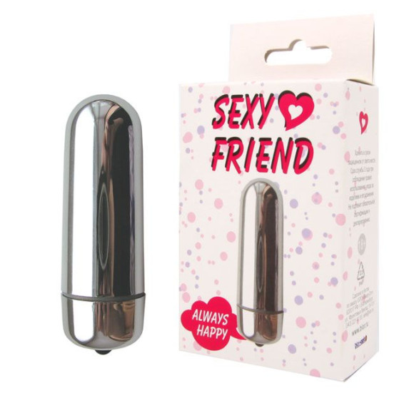 Серебристая гладкая вибропуля Sexy Friend - 8,3 см. Серебристая гладкая вибропуля Sexy Friend - 8,3 см.