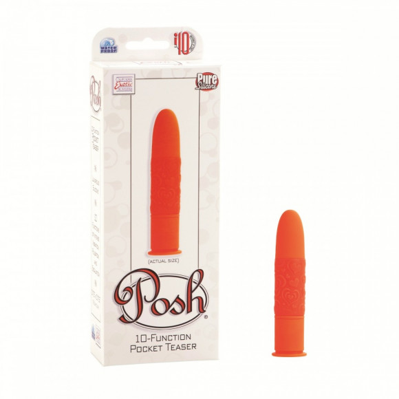 Оранжевый мини-вибратор Posh 10-Function Pocket Teasers - 9,5 см. Оранжевый мини-вибратор Posh 10-Function Pocket Teasers - 9,5 см.