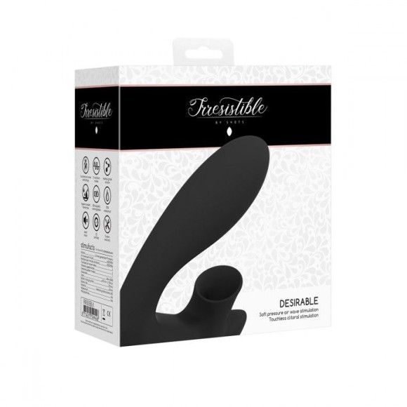Чёрный вибратор для G-точки Irresistible Desirable с бесконтактной клиторальной стимуляцией Чёрный вибратор для G-точки Irresistible Desirable с бесконтактной клиторальной стимуляцией