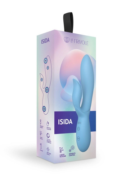 Голубой вибратор-кролик из силикона Isida - 21 см. Голубой вибратор-кролик из силикона Isida - 21 см.