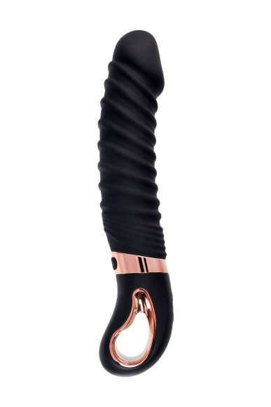 Черный вибратор Waname D-Splash Hurricane с ребрышками - 22,5 см. Черный вибратор Waname D-Splash Hurricane с ребрышками - 22,5 см.