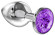 Серебристая анальная пробка Sparkle XL с фиолетовым кристаллом - 11 см. Серебристая анальная пробка Sparkle XL с фиолетовым кристаллом - 11 см.