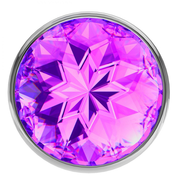 Серебристая анальная пробка Sparkle XL с фиолетовым кристаллом - 11 см. Серебристая анальная пробка Sparkle XL с фиолетовым кристаллом - 11 см.