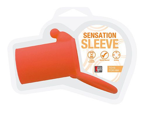 Оранжевая насадка-эректор NEON SENSATION SLEEVE WITH TICKLER Оранжевая насадка-эректор NEON SENSATION SLEEVE WITH TICKLER