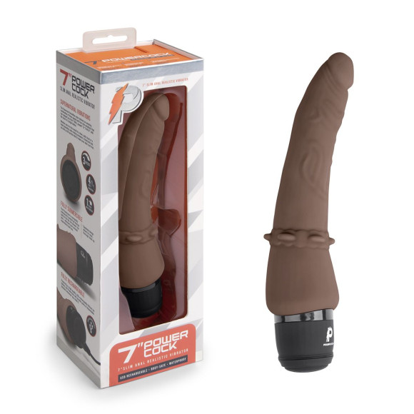 Коричневый анальный вибратор 7 Slim Anal Realistic Vibrator - 20 см. Коричневый анальный вибратор 7 Slim Anal Realistic Vibrator - 20 см.