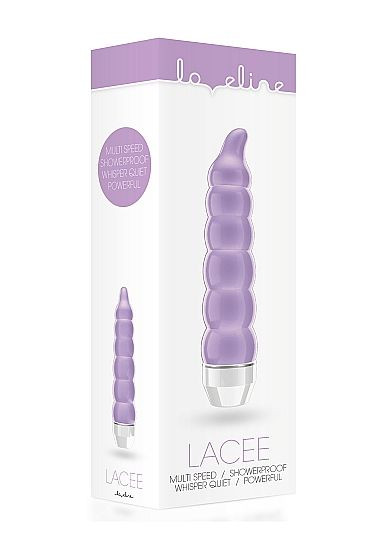 Фиолетовый фигурный вибратор Lacee с тонким кончиком - 15,5 см. Фиолетовый фигурный вибратор Lacee с тонким кончиком - 15,5 см.