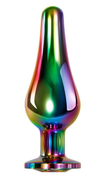 Радужная анальная пробка Rainbow Metal Plug Small - 9,4 см. Радужная анальная пробка Rainbow Metal Plug Small - 9,4 см.