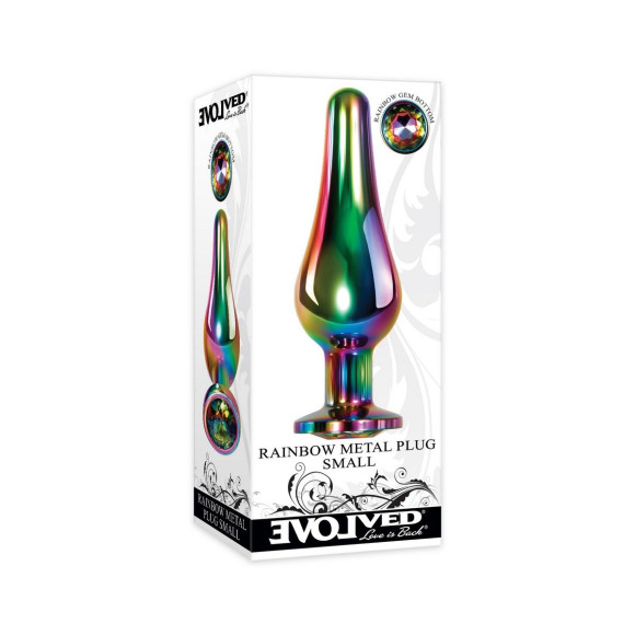 Радужная анальная пробка Rainbow Metal Plug Small - 9,4 см. Радужная анальная пробка Rainbow Metal Plug Small - 9,4 см.