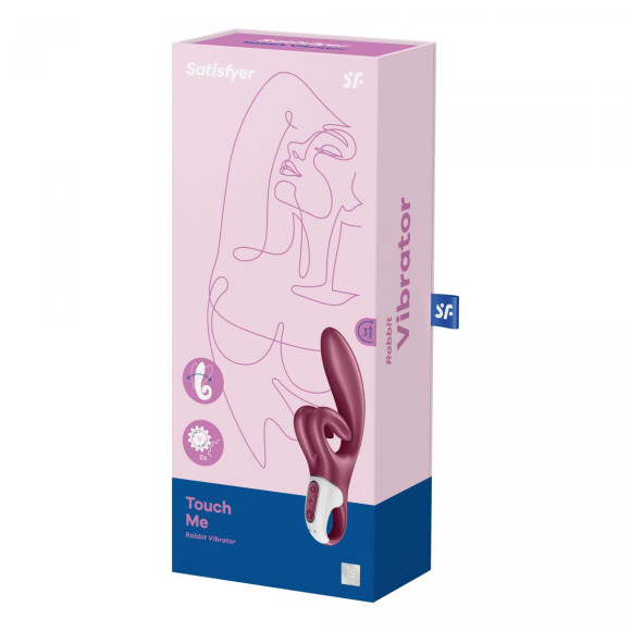 Бордовый вибратор-кролик Touch me - 21,2 см. Бордовый вибратор-кролик Touch me - 21,2 см.