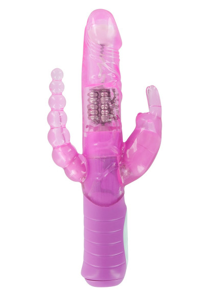 Розовый вибратор RABBIT DUAL PLEASURE с клиторальным и анальным стимуляторами - 22 см. Розовый вибратор RABBIT DUAL PLEASURE с клиторальным и анальным стимуляторами - 22 см.