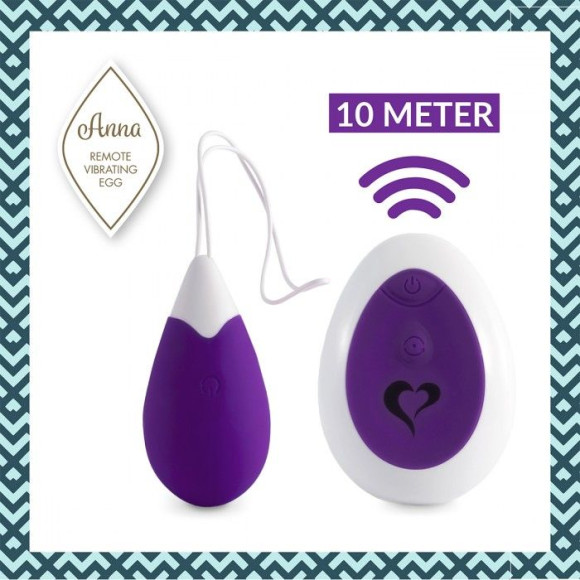 Фиолетовое виброяйцо на радиоуправлении Anna Vibrating Egg Remote Фиолетовое виброяйцо на радиоуправлении Anna Vibrating Egg Remote