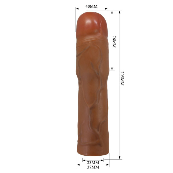 Коричневая насадка на пенис Kylian - 20,5 см. Коричневая насадка на пенис Kylian - 20,5 см.