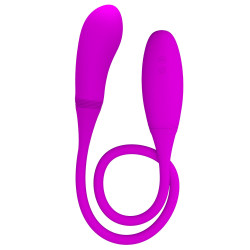 Двусторонний гибкий вибратор Snaky Vibe - 60 см.