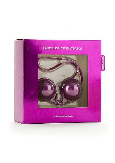 Фиолетовые вагинальные шарики в сцепке Pleasure balls Deluxe Фиолетовые вагинальные шарики в сцепке Pleasure balls Deluxe