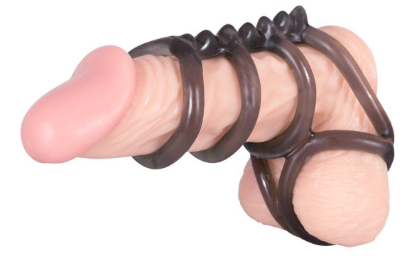 Дымчатая насадка на пенис и мошонку с гребнем Penis Hodenring Дымчатая насадка на пенис и мошонку с гребнем Penis Hodenring
