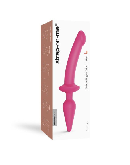 Розовый двусторонний фаллоимитатор Strap-On-Me Dildo Plug-In Switch size S Розовый двусторонний фаллоимитатор Strap-On-Me Dildo Plug-In Switch size S