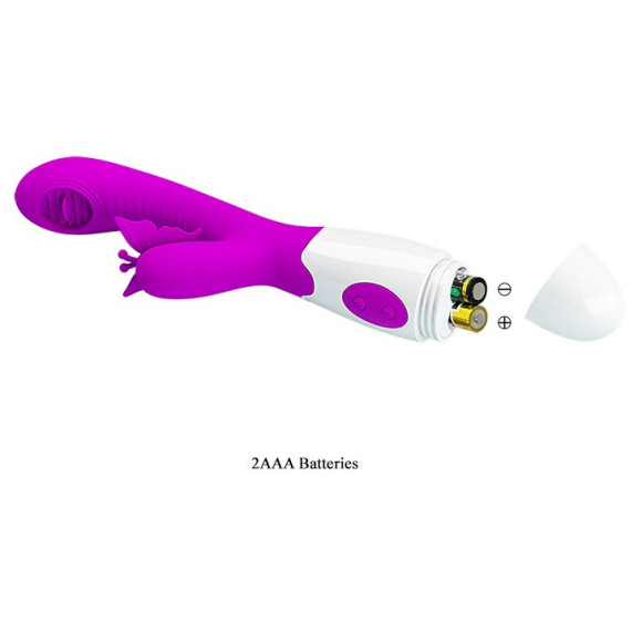 Лиловый вибратор с клиторальным стимулятором в виде бабочки Moth - 20,7 см. Лиловый вибратор с клиторальным стимулятором в виде бабочки Moth - 20,7 см.