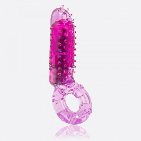 Фиолетовое эрекционное кольцо с вибрацией и пальчиком OYEAH PURPLE Фиолетовое эрекционное кольцо с вибрацией и пальчиком OYEAH PURPLE