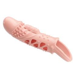 Телесная насадка с вибрацией Cecelia - 18,5 см. Телесная насадка с вибрацией Cecelia - 18,5 см.