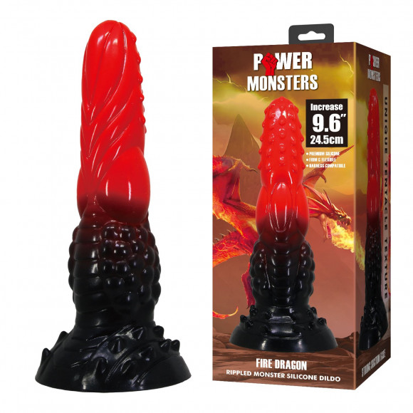 Силиконовый фантазийный фаллоимитатор Fire Dragon - 24,5 см. Силиконовый фантазийный фаллоимитатор Fire Dragon - 24,5 см.