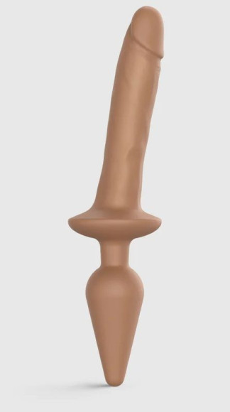 Карамельный двусторонний фаллоимитатор Strap-On-Me Dildo Plug-In Switch size L Карамельный двусторонний фаллоимитатор Strap-On-Me Dildo Plug-In Switch size L