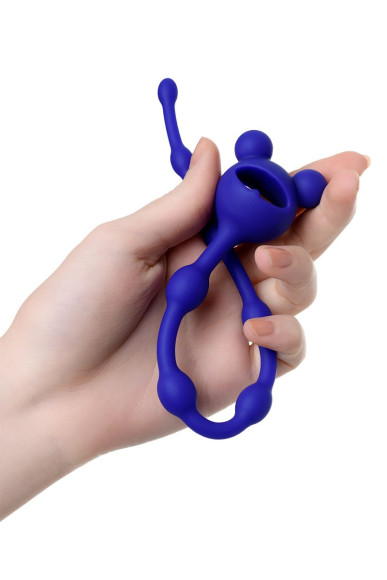 Синяя силиконовая анальная цепочка Froggy - 27,4 см. Синяя силиконовая анальная цепочка Froggy - 27,4 см.