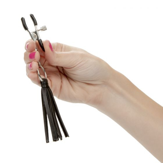 Зажимы на соски с кожаными кистями Playful Tassels Nipple Clamps Зажимы на соски с кожаными кистями Playful Tassels Nipple Clamps