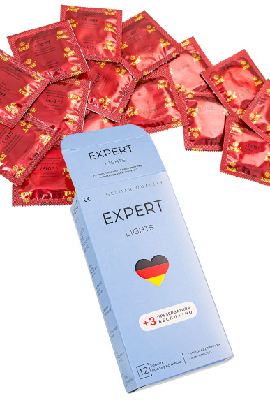 Ультратонкие презервативы EXPERT Lights - 12 шт.(+3 в подарок) Ультратонкие презервативы EXPERT Lights - 12 шт.(+3 в подарок)