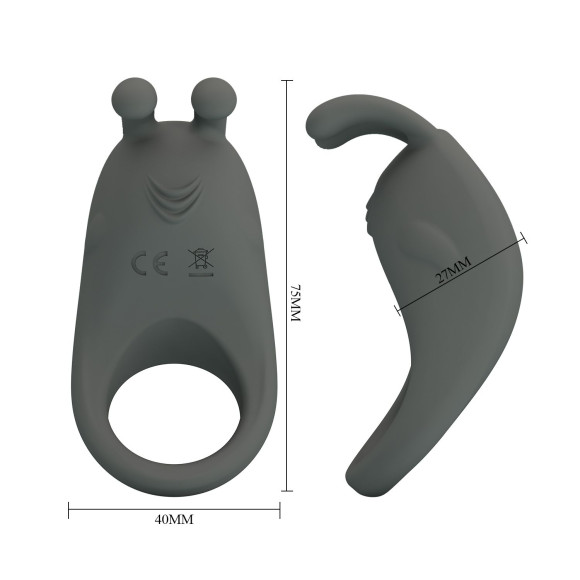 Серое эрекционное кольцо с вибрацией Master Ring Серое эрекционное кольцо с вибрацией Master Ring