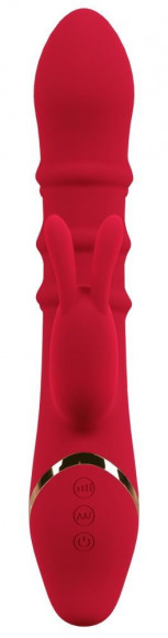 Красный вибратор-кролик с 3 подвижными кольцами Rabbit Vibrator with 3 Moving Rings - 23,7 см. Красный вибратор-кролик с 3 подвижными кольцами Rabbit Vibrator with 3 Moving Rings - 23,7 см.
