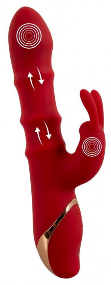Красный вибратор-кролик с 3 подвижными кольцами Rabbit Vibrator with 3 Moving Rings - 23,7 см. Красный вибратор-кролик с 3 подвижными кольцами Rabbit Vibrator with 3 Moving Rings - 23,7 см.