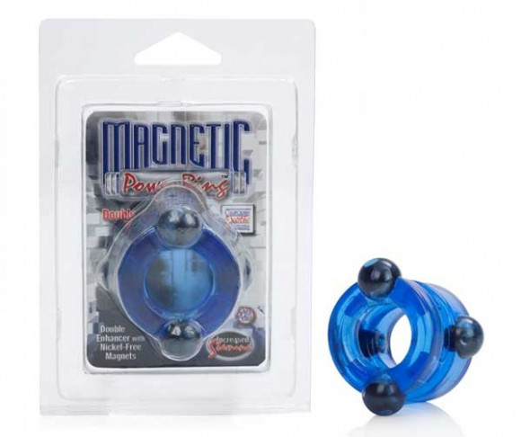 Голубое двойное эрекционное кольцо с магнитами Magnetic Power Ring Голубое двойное эрекционное кольцо с магнитами Magnetic Power Ring