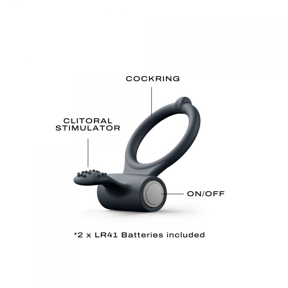 Черное эрекционное кольцо Power Clit Черное эрекционное кольцо Power Clit