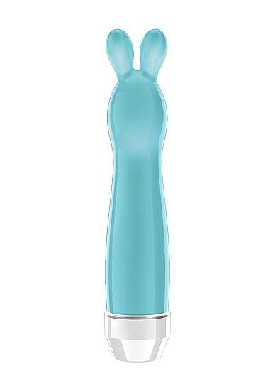 Бирюзовый вибратор с ушками Lena - 17,2 см. Бирюзовый вибратор с ушками Lena - 17,2 см.