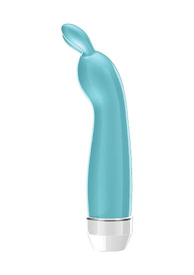 Бирюзовый вибратор с ушками Lena - 17,2 см. Бирюзовый вибратор с ушками Lena - 17,2 см.